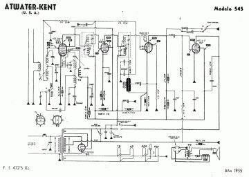 Atwater Kent 545 schematic circuit diagram